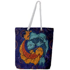 Koi Fish Full Print Rope Handle Tote (large) by ExtraAwesomeSauce