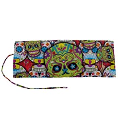 Sugar Skulls Roll Up Canvas Pencil Holder (s) by ExtraAwesomeSauce