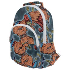 Chinese Phoenix Rounded Multi Pocket Backpack by ExtraAwesomeSauce