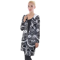 Sugar Skulls Bw Hooded Pocket Cardigan by ExtraAwesomeSauce