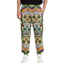Sugar Skulls Pattern Men s Elastic Waist Pants View1