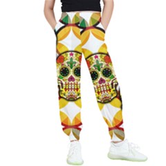 Sugar Skulls Kids  Elastic Waist Pants by ExtraAwesomeSauce