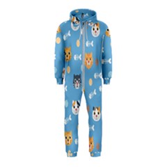 Cute Cat Pattern Hooded Jumpsuit (kids) by ExtraAwesomeSauce