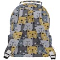 Cute Cat Pattern Rounded Multi Pocket Backpack View3
