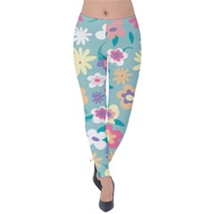 Floral Pattern Velvet Leggings by ExtraAwesomeSauce
