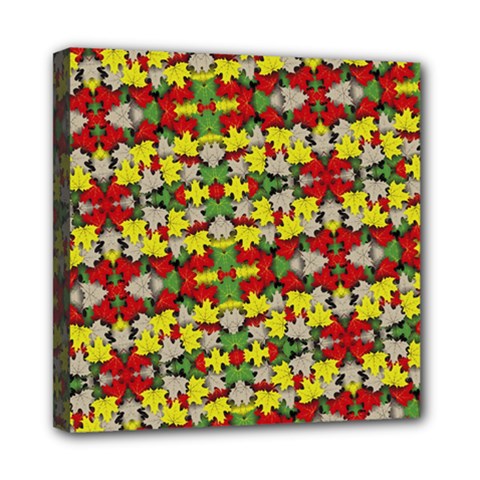 Leaves Pattern Mini Canvas 8  X 8  (stretched) by ExtraAwesomeSauce