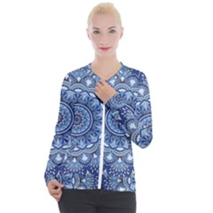 Mandela Flower Casual Zip Up Jacket by ExtraAwesomeSauce