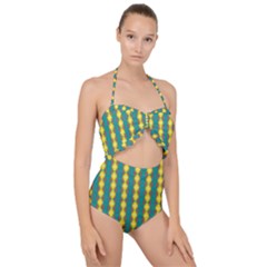Native American Pattern Scallop Top Cut Out Swimsuit by ExtraAwesomeSauce