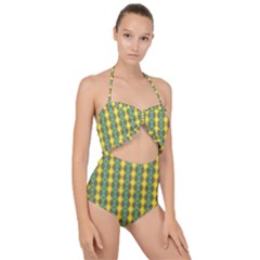 Native American Pattern Scallop Top Cut Out Swimsuit by ExtraAwesomeSauce