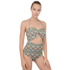 Native American Pattern Scallop Top Cut Out Swimsuit by ExtraAwesomeSauce