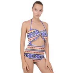 Native American Pattern Scallop Top Cut Out Swimsuit by ExtraAwesomeSauce