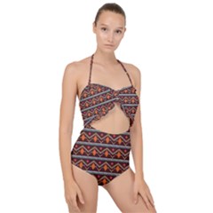 Native American Pattern Scallop Top Cut Out Swimsuit by ExtraAwesomeSauce