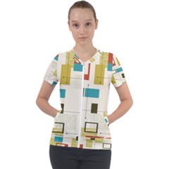 Retro Pattern Vintage Short Sleeve Zip Up Jacket by ExtraAwesomeSauce