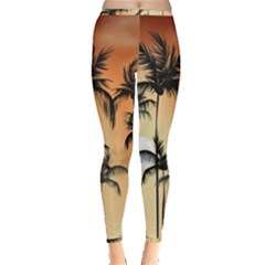 Sunset Palm Trees Beach Summer Inside Out Leggings by ExtraAwesomeSauce