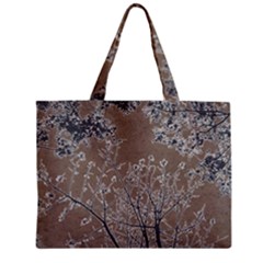 Linear Textured Botanical Motif Design Zipper Mini Tote Bag by dflcprintsclothing
