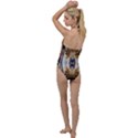 Retro Hippie Vibe Trippy Psychedelic Go with the Flow One Piece Swimsuit View2