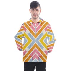Line Pattern Cross Print Repeat Men s Half Zip Pullover by Dutashop