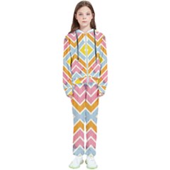 Line Pattern Cross Print Repeat Kids  Tracksuit by Dutashop