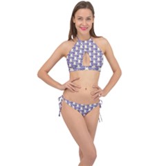 Halloween Ghost Bat Cross Front Halter Bikini Set by Dutashop