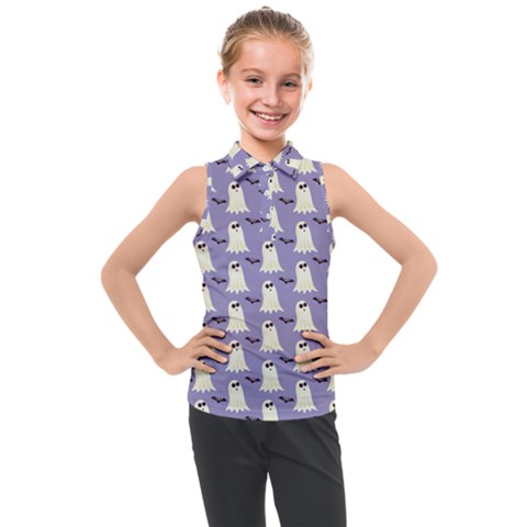 Halloween Ghost Bat Kids  Sleeveless Polo Tee by Dutashop