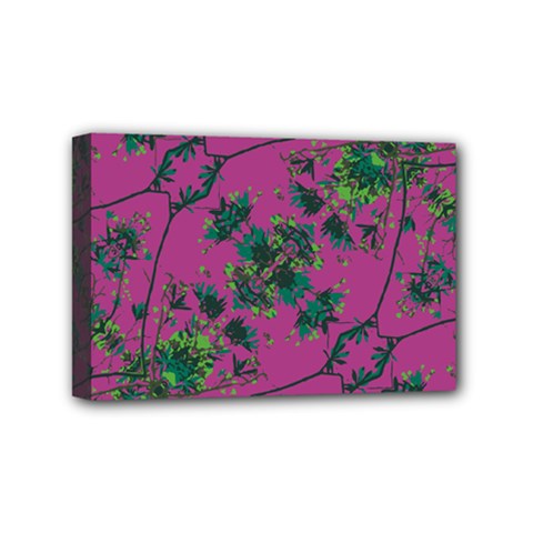 Modern Floral Collage Print Pattern Mini Canvas 6  X 4  (stretched) by dflcprintsclothing