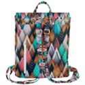 Abstract Triangle Tree Flap Top Backpack View3
