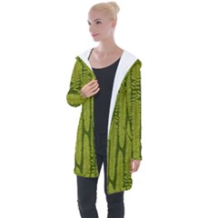 Fern Texture Nature Leaves Longline Hooded Cardigan by Dutashop