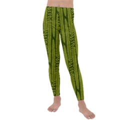 Fern Texture Nature Leaves Kids  Lightweight Velour Leggings by Dutashop