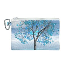 Crystal Blue Tree Canvas Cosmetic Bag (medium) by icarusismartdesigns