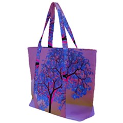 Tree Sunset Zip Up Canvas Bag by icarusismartdesigns