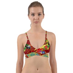 Floral Abstract Wrap Around Bikini Top by icarusismartdesigns