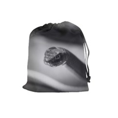 Black And White Snake Drawstring Pouch (large) by ExtraAwesomeSauce
