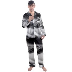 Black And White Snake Men s Long Sleeve Satin Pajamas Set by ExtraAwesomeSauce