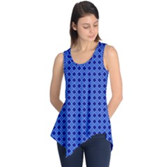Basket Weave Basket Pattern Blue Sleeveless Tunic by Dutashop