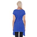 Basket Weave Basket Pattern Blue Short Sleeve Side Drop Tunic View2