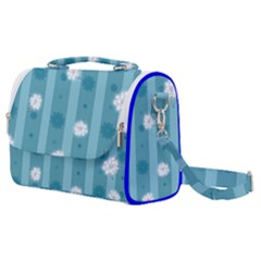 Gardenia Flowers White Blue Satchel Shoulder Bag by Dutashop