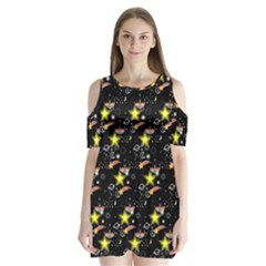 Sparkle Stars Shoulder Cutout Velvet One Piece by Sparkle