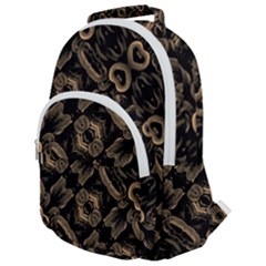 Modern Intricate Print Pattern Rounded Multi Pocket Backpack by dflcprintsclothing