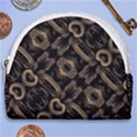 Modern Intricate Print Pattern Horseshoe Style Canvas Pouch View1
