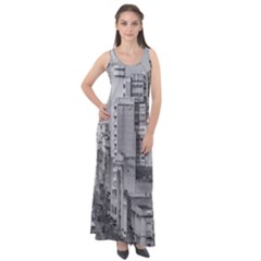 Aerial View Montevideo Uruguay Sleeveless Velour Maxi Dress by dflcprintsclothing