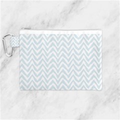 Chevrons Bleu Clair/blanc Canvas Cosmetic Bag (medium) by kcreatif