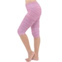 Pink knitted pattern Lightweight Velour Cropped Yoga Leggings View2