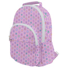 Hexagonal Pattern Unidirectional Rounded Multi Pocket Backpack by Dutashop