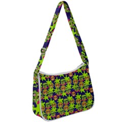 Smiley Background Smiley Grunge Zip Up Shoulder Bag by Dutashop