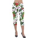 Christmas berry Lightweight Velour Capri Leggings  View1