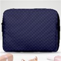 Motif abstrait bleu fonce Make Up Pouch (Large) View1