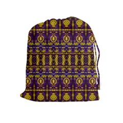 Fancy Ornate Pattern Mosaic Print Drawstring Pouch (xl) by dflcprintsclothing