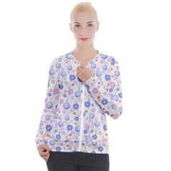 Watercolor Dandelions Casual Zip Up Jacket by SychEva