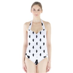 Vampire Hand Motif Graphic Print Pattern Halter Swimsuit by dflcprintsclothing