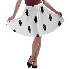 Vampire Hand Motif Graphic Print Pattern A-line Skater Skirt by dflcprintsclothing